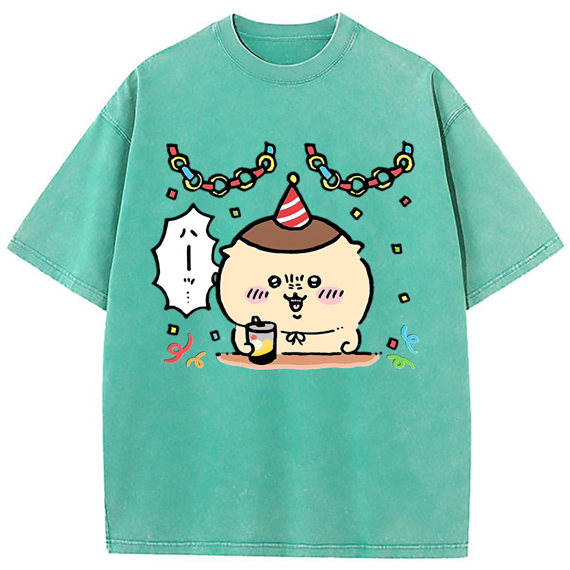 （画像用） ちいかわ くりまんじゅう Chii-kawa kuri manjū 綿100% ヴィンテージ風 半袖Tシャツ（フロントプリント）